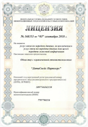 Лицензия на оказание телематических услуг связи - изображение № 1